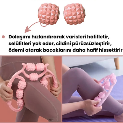 9 Tekerlekli Lenfatik Masaj Rulosu